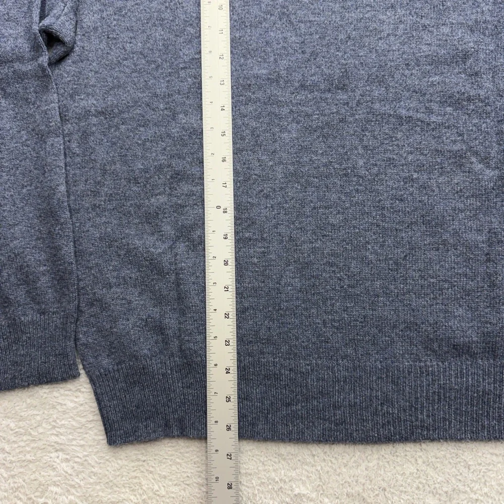 Polo Ralph Lauren Mens Blue Gray 100% Lambswool V-Neck Sweater‎ Size Large 8491